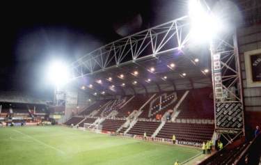 Tynecastle Park - Hintertortrib&uuml;ne leer
