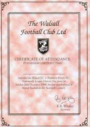 Certification of Attendence